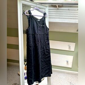 Vintage AKS Amy K Su Black Flowy Tencel Jumpsuit